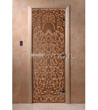 Дверь для бани "Флоренция бронза матовая" (стекло)