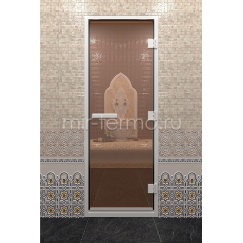 Дверь для турецкой бани "Хамам бронза" (стекло)