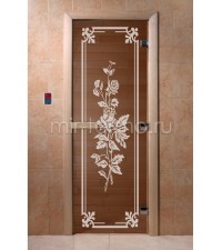 Дверь для бани "Розы бронза" 