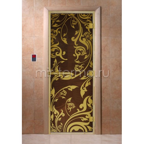 Дверь для бани "Венеция бронза Luxury Gold" (стекло)